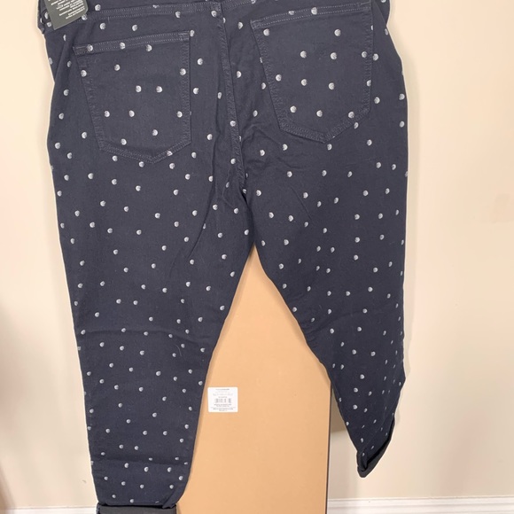 Gap stretch jeans, navy with white polka dots. New. - Picture 2 of 4